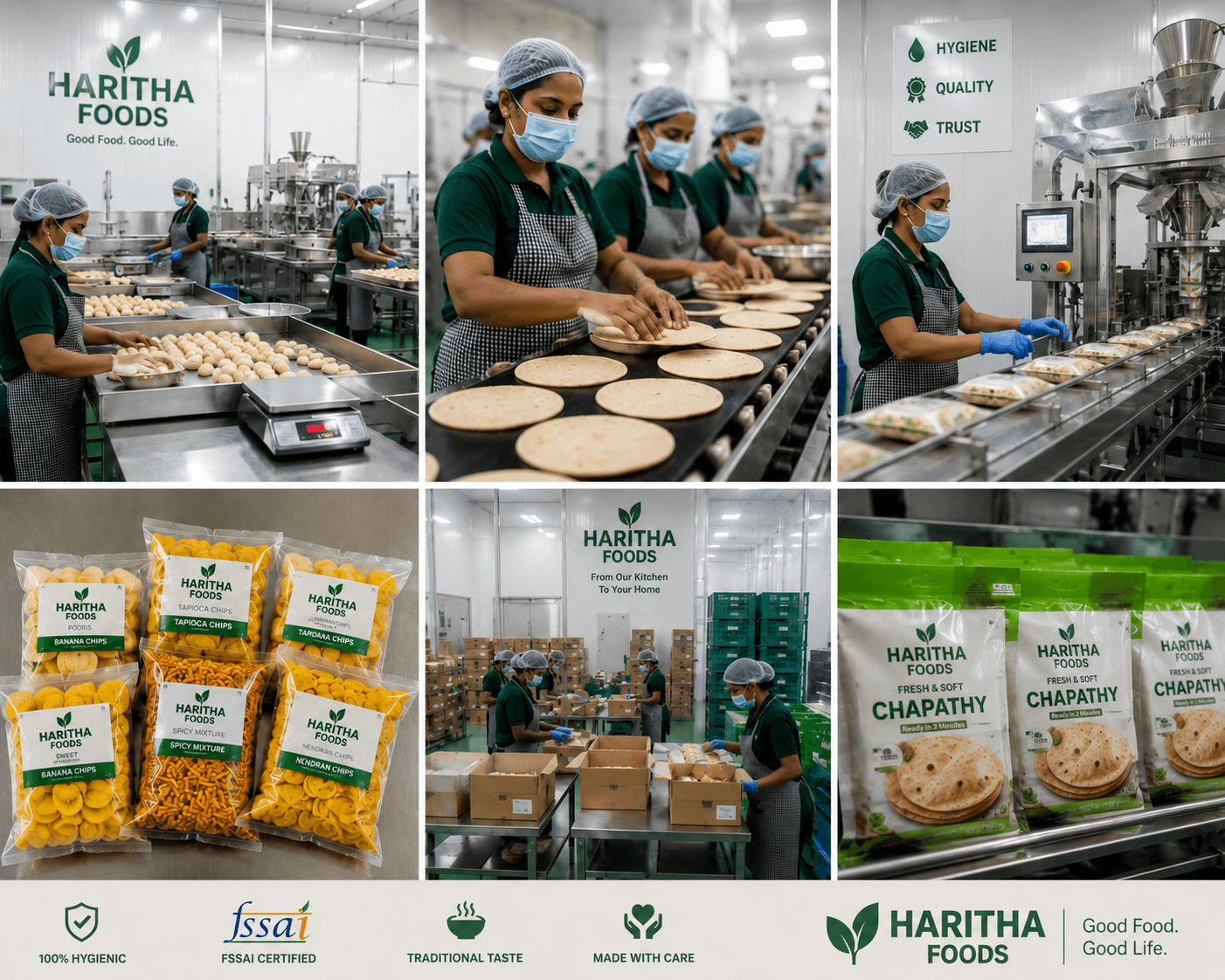 Fresh South Indian food spread, Haritha Foods Kerala